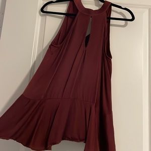 Burgundy high neck top